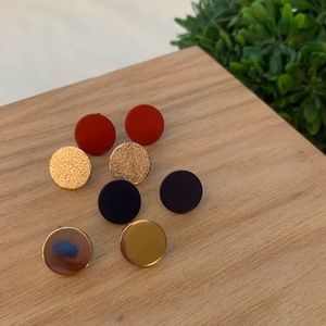 4 Pairs Circle Stud Earrings